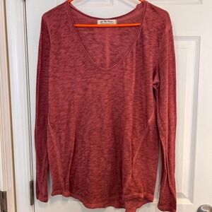 Free People We The Free Distressed Henley Long Sleeve Shirt‎